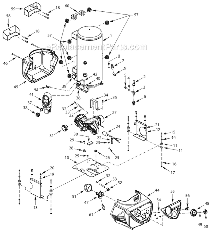 Page A Diagram and Parts List for WL675000  Campbell Hausfeld Compressor